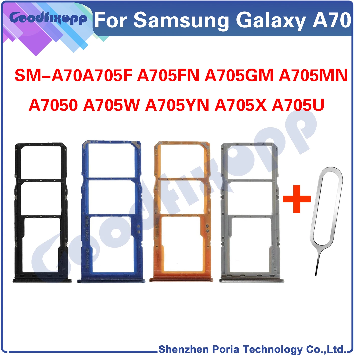 Для Samsung Galaxy A70 SM-A705 A705F A705FN A705GM A705MN A7050 A705W SIM-карта лоток Слот держатель адаптер гнездо Sim-лоток держатель