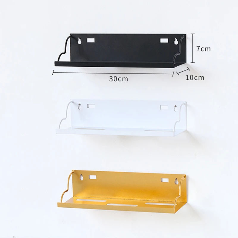 

Wall Hanging Storage Holder Modern Gold Iron Shelf Partition Shelf Living Room Wall Display Rack Kitchen Bedroom Home Decoration