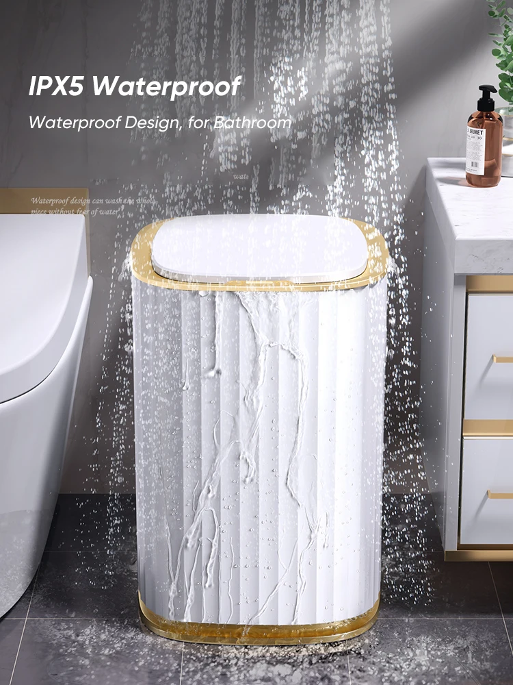 Joybos-cubo de basura con Sensor inteligente autom&aacute;tico, cubo de basura impermeable, cubo de basura, armario de cocina y ba&ntilde;o, contenedor estrecho, JX95-3
