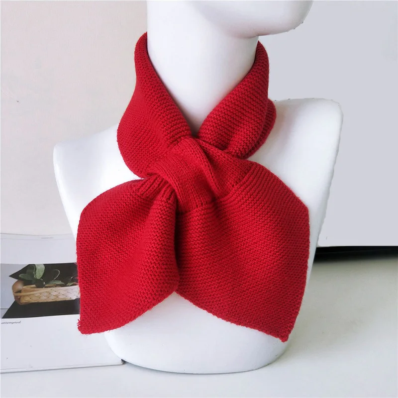 

Elegant Small Bow Fishtail Scarves For Women Lady Girl Vintage Sweet Knit Warm Shawls Scarf And Wrap Colorful Scarves