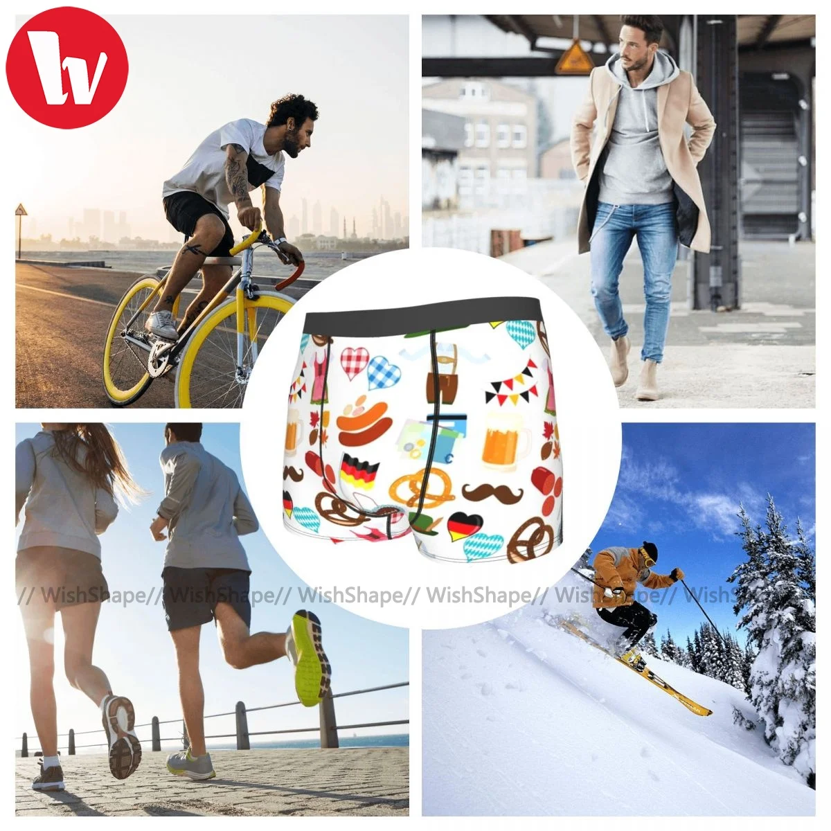 

Flag Underwear Custom Polyester Pouch Trunk Trenky Men Classic Boxer Brief