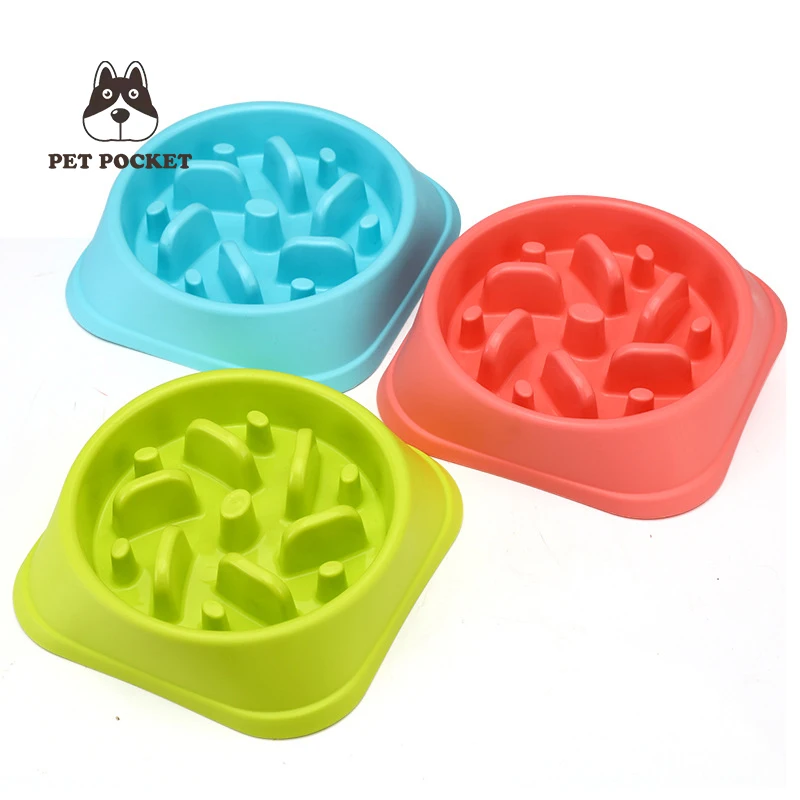 ПЭТ анти глотка миска медленное горло для собачьего корма двойная собачья собака