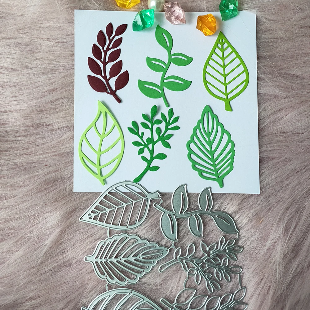 

6 шт., декоративная форма для фотоальбома «зеленые листья»