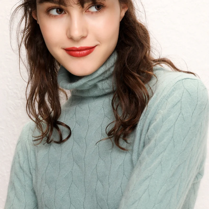 2019 новый свитер женский Водолазка пуловер Женский вязаный модный кашемировый