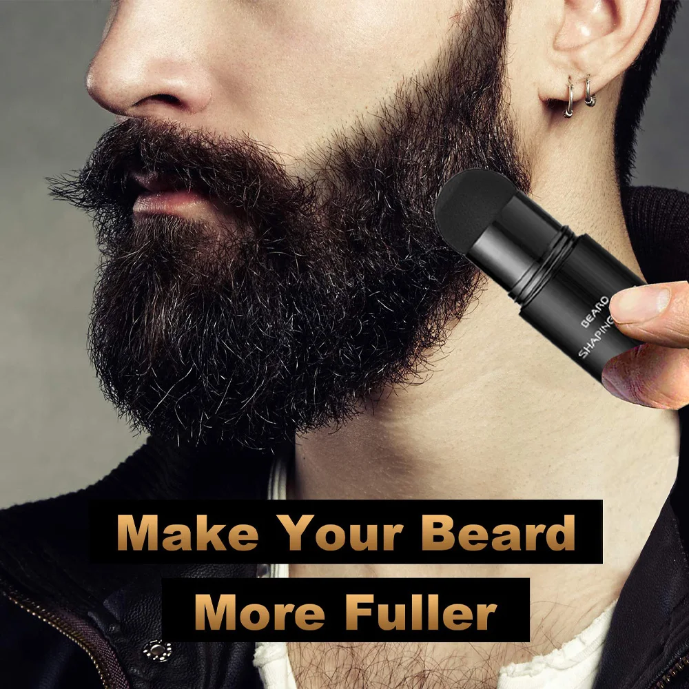 

Men Beard Growth Kit Filler Beard Filling Powder Stamp Waterproof Mustache Repair Enhancer Shaping Stamp Beard Filler