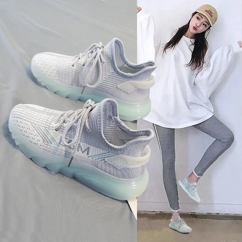 

Женские сетчатые кроссовки, Вулканизированная подошва, дышащие, Нескользящие, спортивная обувь, белые, 2021