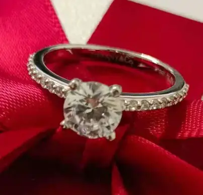 

ND01 925 пробы серебро, NSCD Имитация бриллианта кольцо, очень блестящее