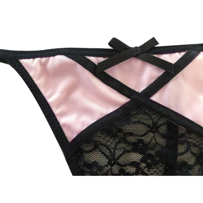 5231 New Plus Size Bra Set Women's Pink Full Cup Underwire  Bra and Lace Thong Underwear Set 32-44 D-G