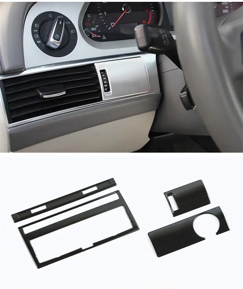 Car Styling For Audi A6 C5 C6 Dashboard Keyhole Decorative Frame Air Vents Panel Covers Carbon Fiber Stickers Trim Accessories