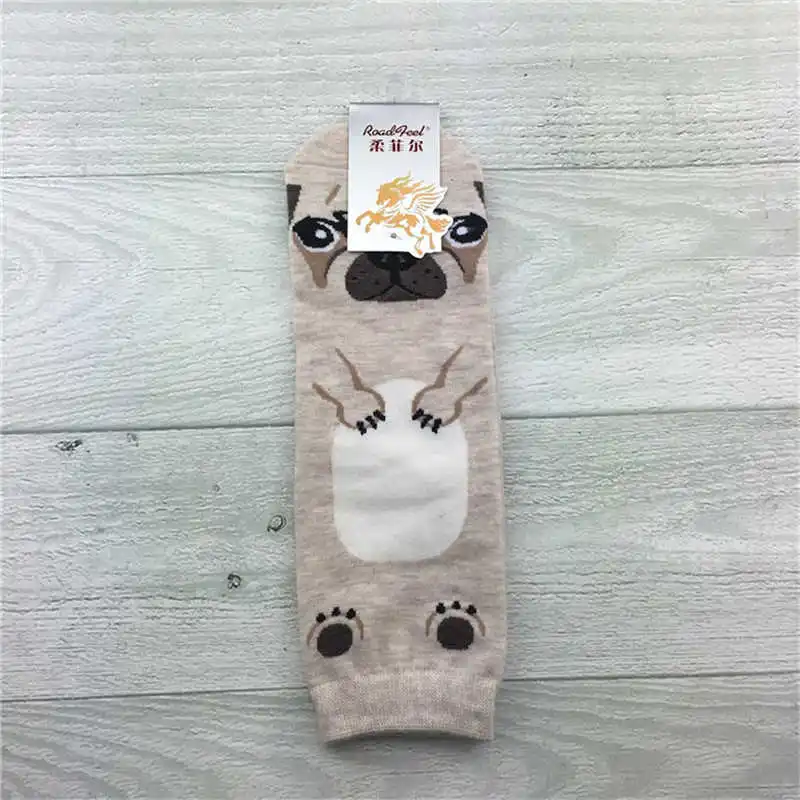 

Cartoon Ankle Printed Socks Cute Dog Cotton New Women Casual Kawaii Animal Middle stocks
