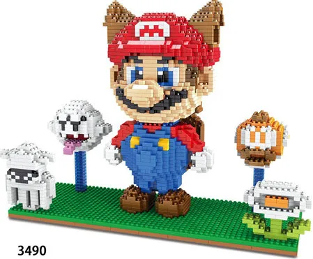 3490 no box Игра Super Mariing Bowser черепаха Ститч животное 3D модель DIY Алмаз Мини строительные блоки кирпичи игрушка 2300 шт - Цвет: 3490 no box