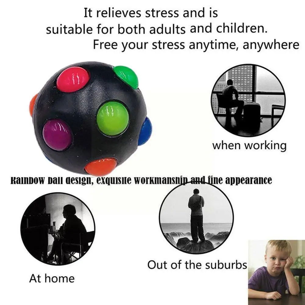 

1 шт. антистрессовый куб Радужный шар флэш-пазлы футбольный куб обучающие игрушки для детей взрослых детей стресс W9z0