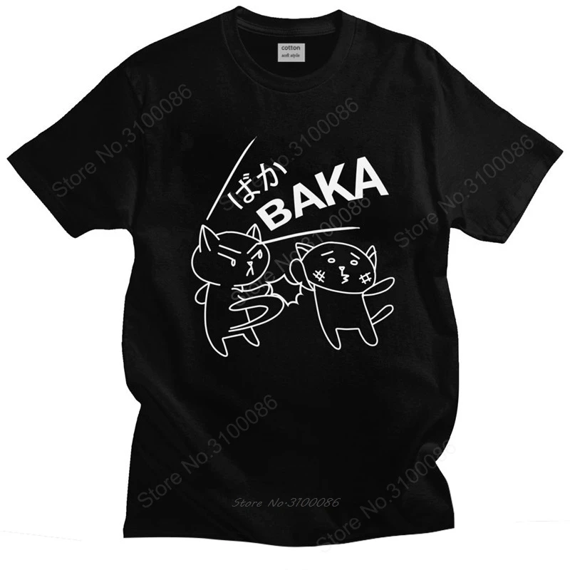 

Funny Anime Baka Rabbit Slap T-shirt Mens Short Sleeve Soft Cotton Tee Shirt O-neck Humorous Japanese Manga Meme Tshirt Gift