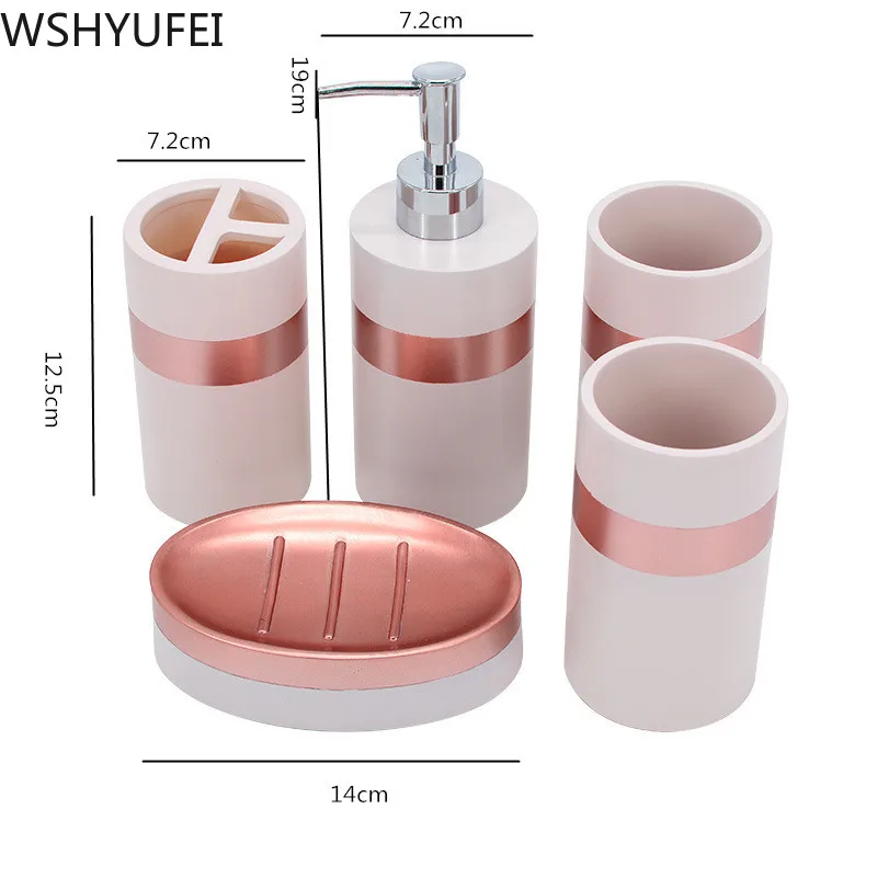 

5pcs/lot Resin bathroom set Couples Washing cups Shower gel lotion bottles Upscale hotel bathroom decoration Supplies WSHYUFEI