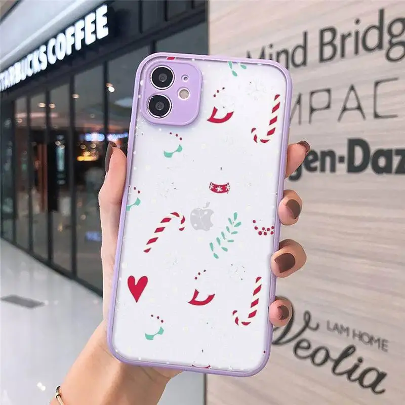 

Merry Christmas Phone Cases Matte For iPhone 12 Mini 11 Pro XR XS Max 7 8 Plus X Hard PC Back Cover