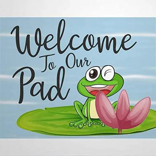 

Welcome to Our Pad Frog Wreath Sign Metal Wreath Sign Metal Signs Wall Decor 12x18 inch