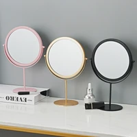 standing rotatable metal makeup mirror table ornament portable iron cosmetic decorative mirrors for girls