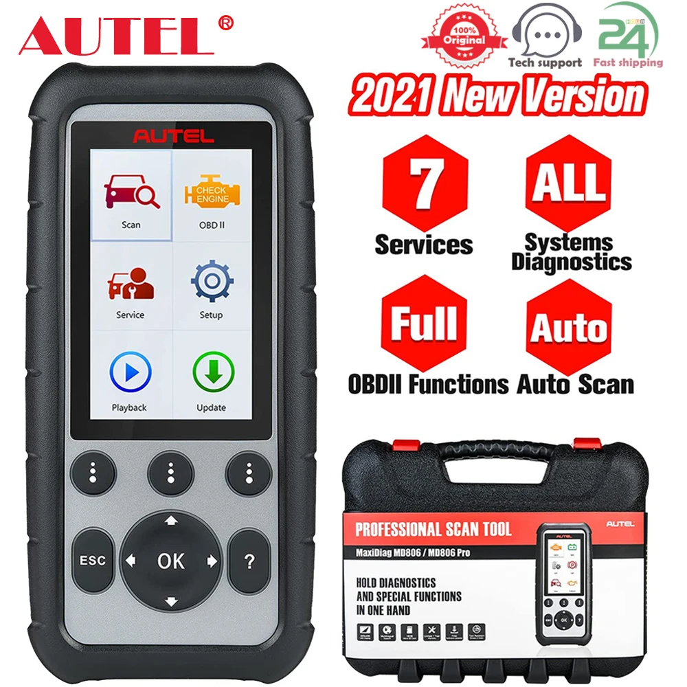 AUTEL MD806 Pro OBD2 сканер считыватель кодов все диагностические системы 7 услуг плюс DTC