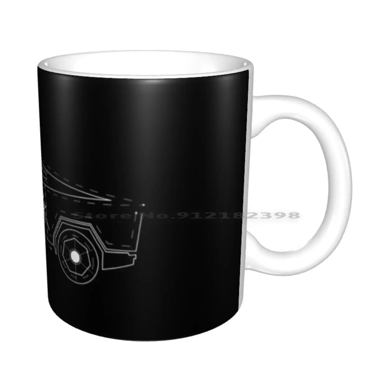Керамические кружки Tesla Cybertruck 3 (чертеж) кофейные чашки кружка для молока и чая