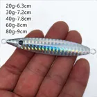 Ufishing, медленно погружающаяся приманка для джиггинга, 1 шт.лот, приманка для ловли льда, 20 г, 30 г, 40 г, 60 г, 80 г, металлическая приманка для ловли окуня