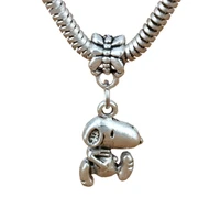 100pcs zinc alloy dog dangles beads fit european charm bracelet jewelry diy metal 11 5x29mm d 215