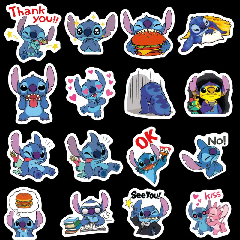 50 шт Дисней классика Лило наклейки Стич милые из ПВХ с сюжетами мультфильмов