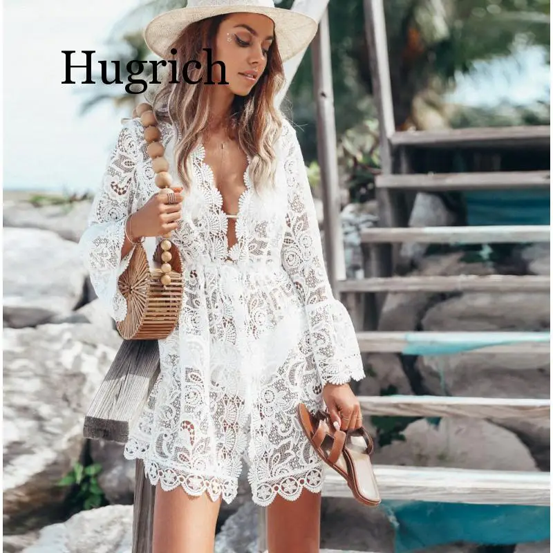 2020 осеннее кружевное вязаное крючком женское бикини накидка купальник с