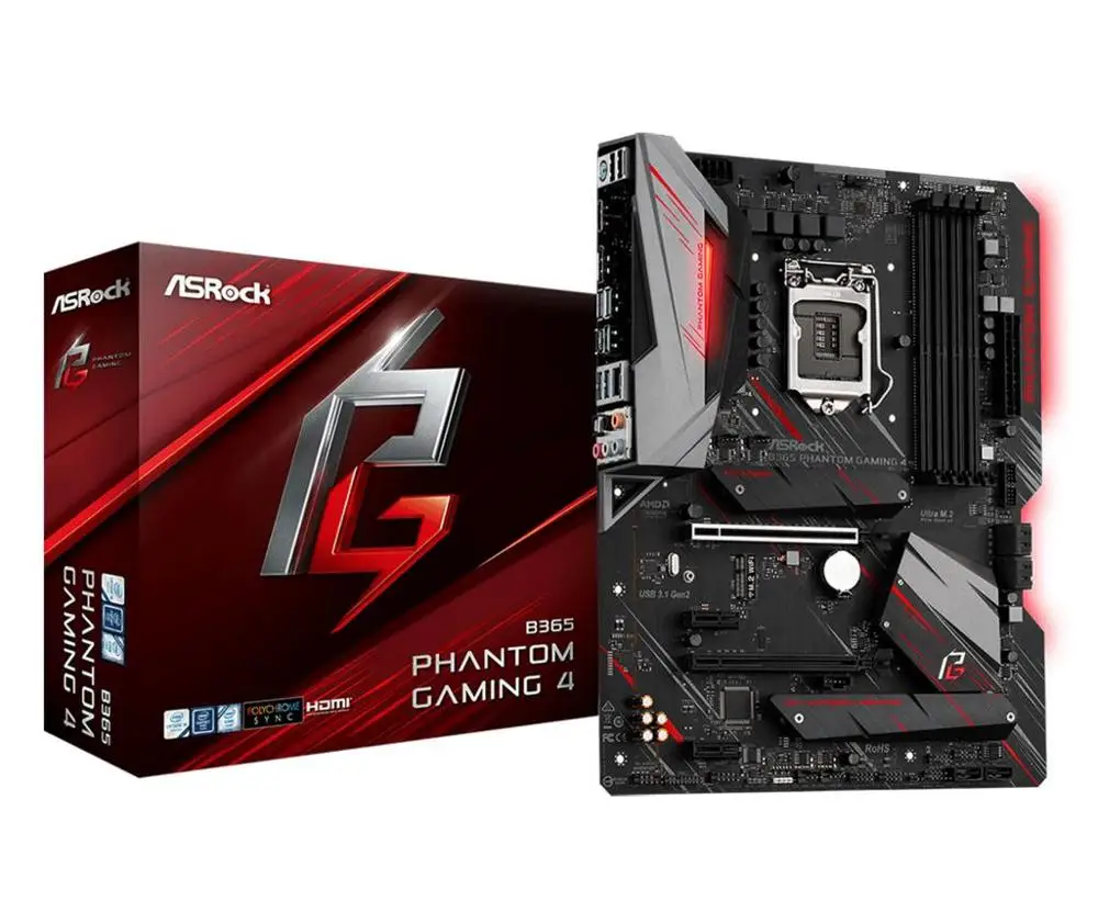 ASRock B365 Phantom Gaming 4 для Intel LGA 1151 Socket SATA3 Ultra M.2 интерфейс USB 3 1 тип A + C DDR4 ATX десктопная