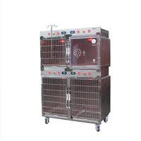 hospital medical equipment icu unit veterinary stainless steel dog kennel pet cage therapy warm oxygen cage for pet cat
