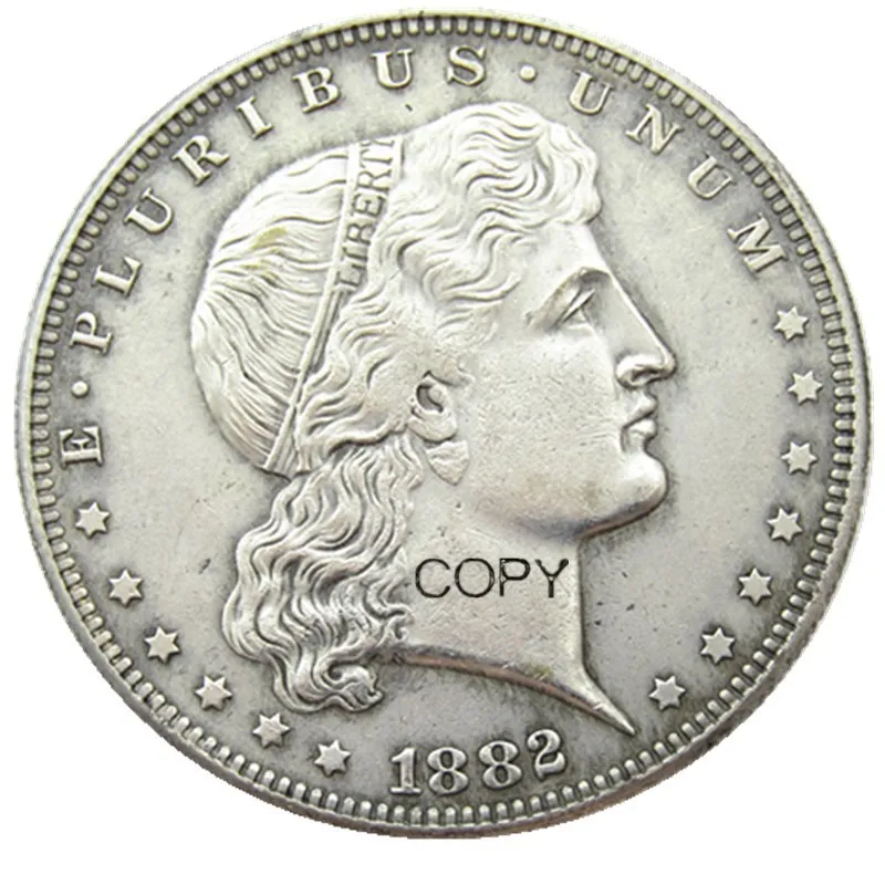

USA 1882 $1 Shield Earring Dollar Patterns Silver Plated Copy Coin