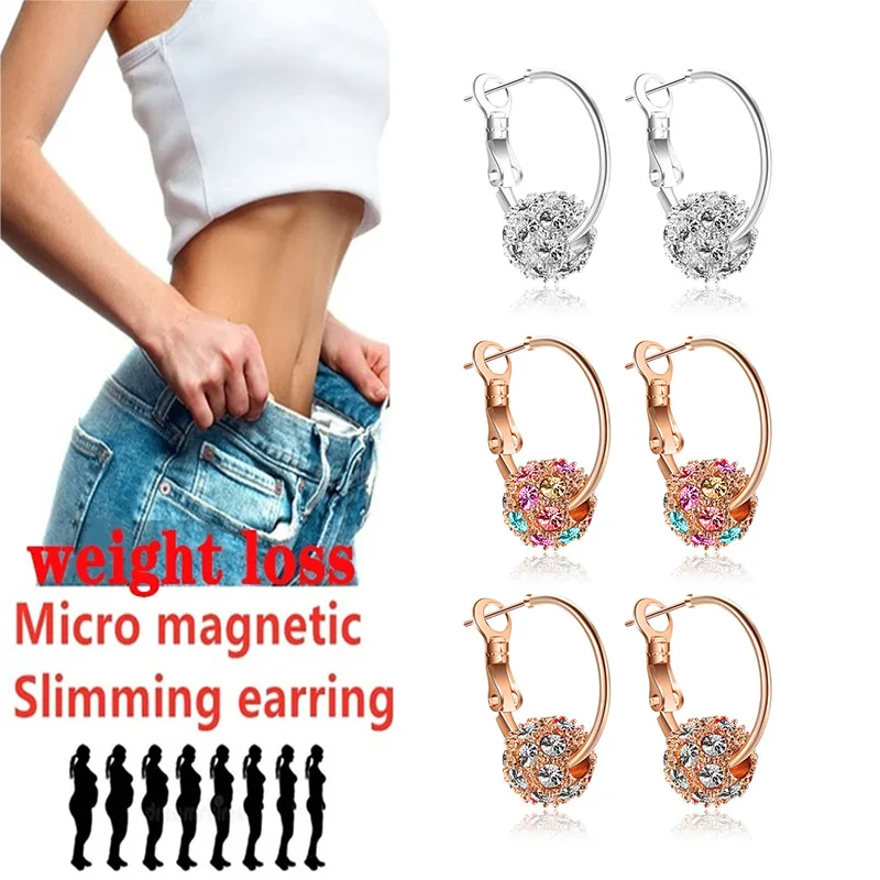 

1 Pair Magnetic Slimming Earrings Lose Weight Body Relaxation Massage Slim Ear Studs Patch Health Jewelry Girls Women Best Gift