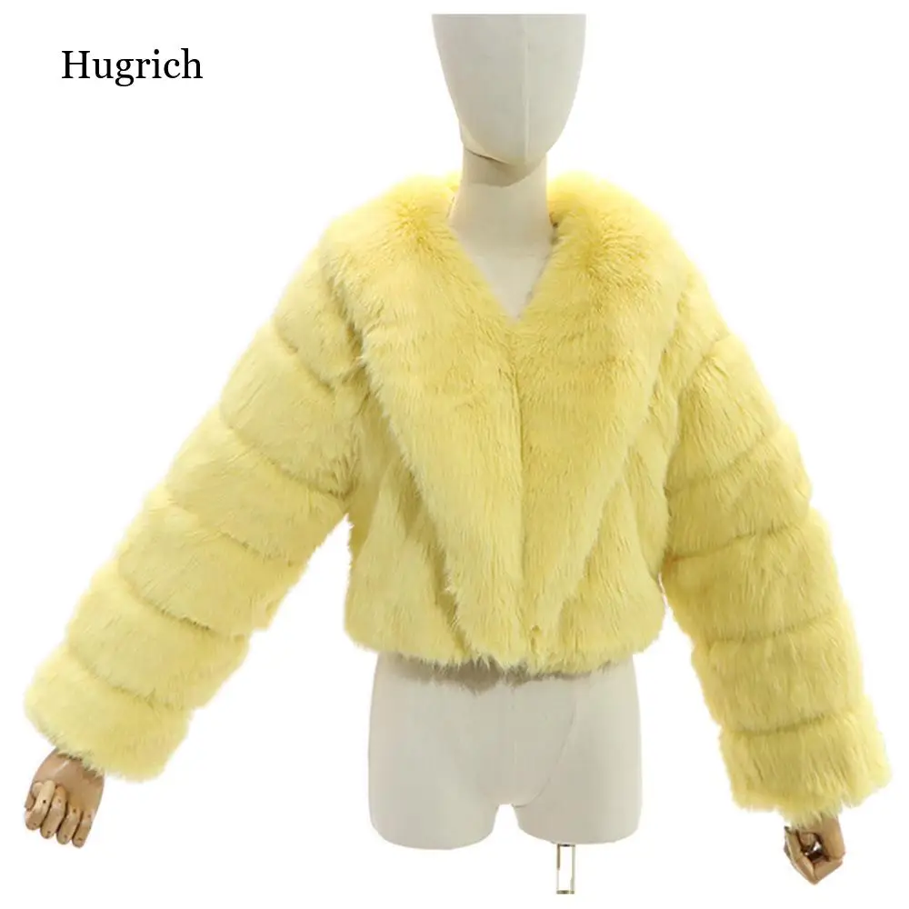 

High Luxury Faux Fox Fur Jacket Women Fluffy Turn Down Fur Collar Thick Warm Faux Fur Coat Plus Size Winter Clothes