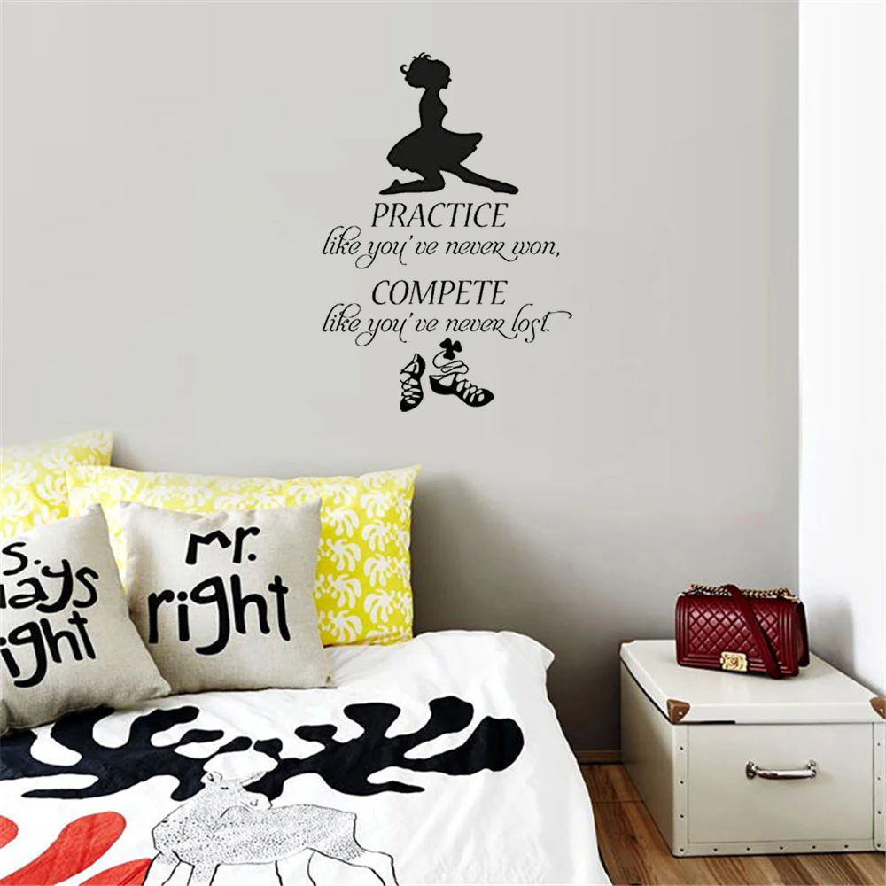 

African Wall Stickers Like You've Never Won quote wall decal for Dance Room Girls Room Bedroom Irish Dancer vinyl dw20602