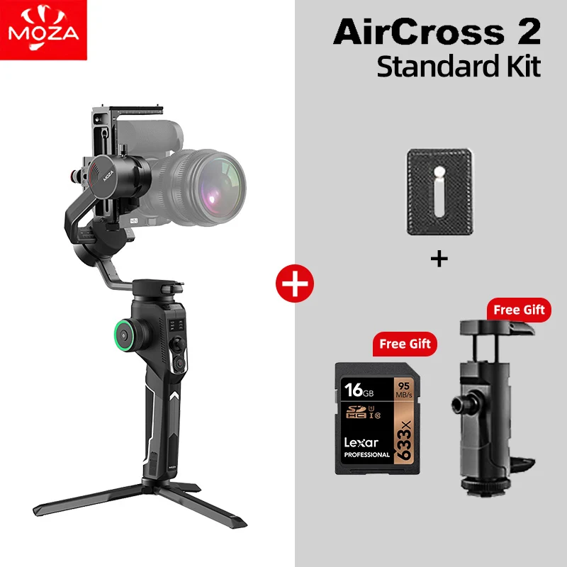 Aircross 2 Связаться со службой поддержки получить купон 1.8 кг полезная нагрузка 3-осевая камера стабилизатор подвеса Steadycam для Sony a6300 Panasonic GH5 Canon карданный Moza Aircross - Цвет: Aircross 2