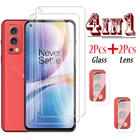 4-в-1 Nord2 защита экрана из закаленного стекла для Oneplus Nord 2 5G Ce N10 N200 5G One Plus N100 Защитная пленка для объектива камеры