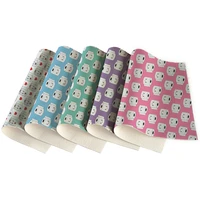 suede faux leather fabric tissue purplebluegreenpink pattern printed for faux leater for keychain 30x136cm