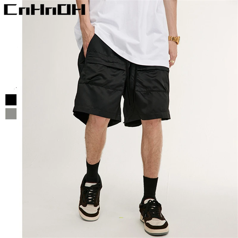 CnHnOH Original School Lazy Loose Straight Pants HIP HOP Woven Cloth Fashion Brand Shorts Men K568