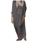 Женское платье-рубашка из хлопка, однотонное, с отложным воротником и длинным рукавом, с разрезом, для осени, 2021