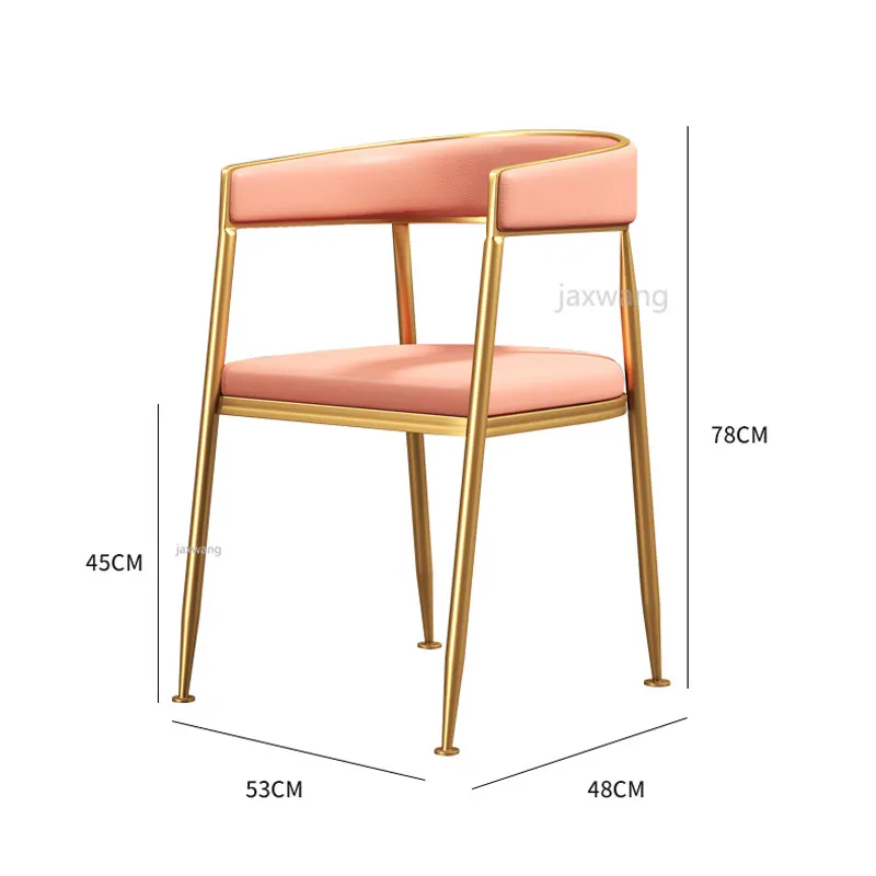 Настраиваемый роскошный золотой железный обеденный стул креативный задний