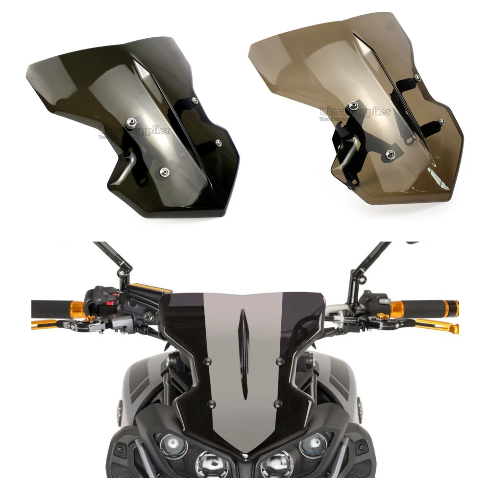 

Motorcycle Motorbike Windshield Windscreen with Mounting Bracket Screw For Yamaha MT09 MT-09 FZ09 FZ-09 MT FZ 09 2017 2018 2019