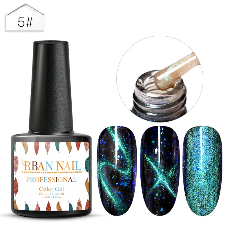 RBAN NAIL УФ Гель-лак для ногтей волшебный Звездный Гель-лак для ногтей с эффектом «кошачий глаз» лак Магнитный голографический УФ замачиваемый стойкий Гель-лак - Цвет: K0805