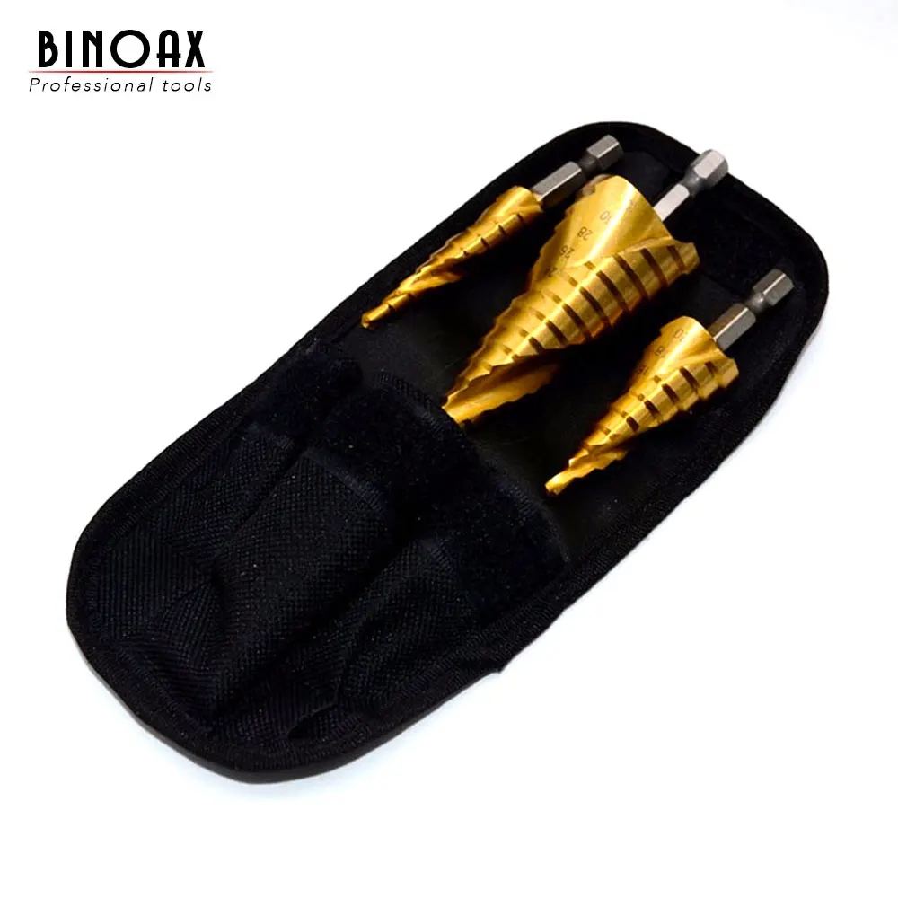 3 шт. титановые ступенчатые конические сверла из быстрорежущей стали с