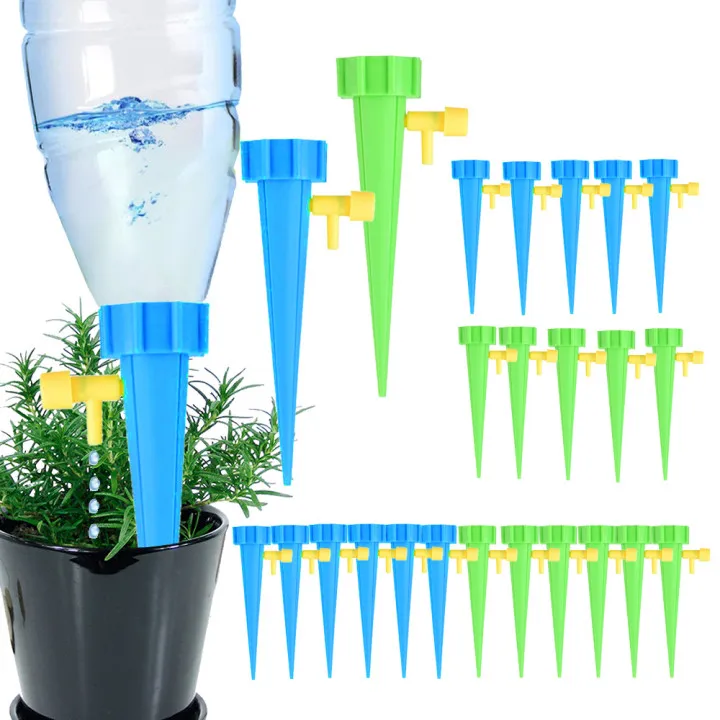 

12PCS Automatic Drip Irrigation Tool Spikes Automatic Flower Plant Garden Watering Kit Adjustable Water Self-Watering Device