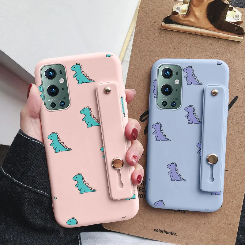 for oneplus 9 pro case silicone wrist strap holder stand phone cover fundas for one plus 9pro 19 oneplus9 pro love heart bumper free global shipping