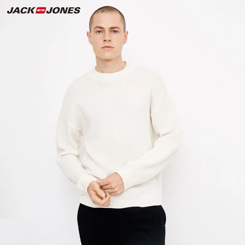 Мужской повседневный свободный свитер JackJones с вырезом лодочкой 218325503 | Мужская