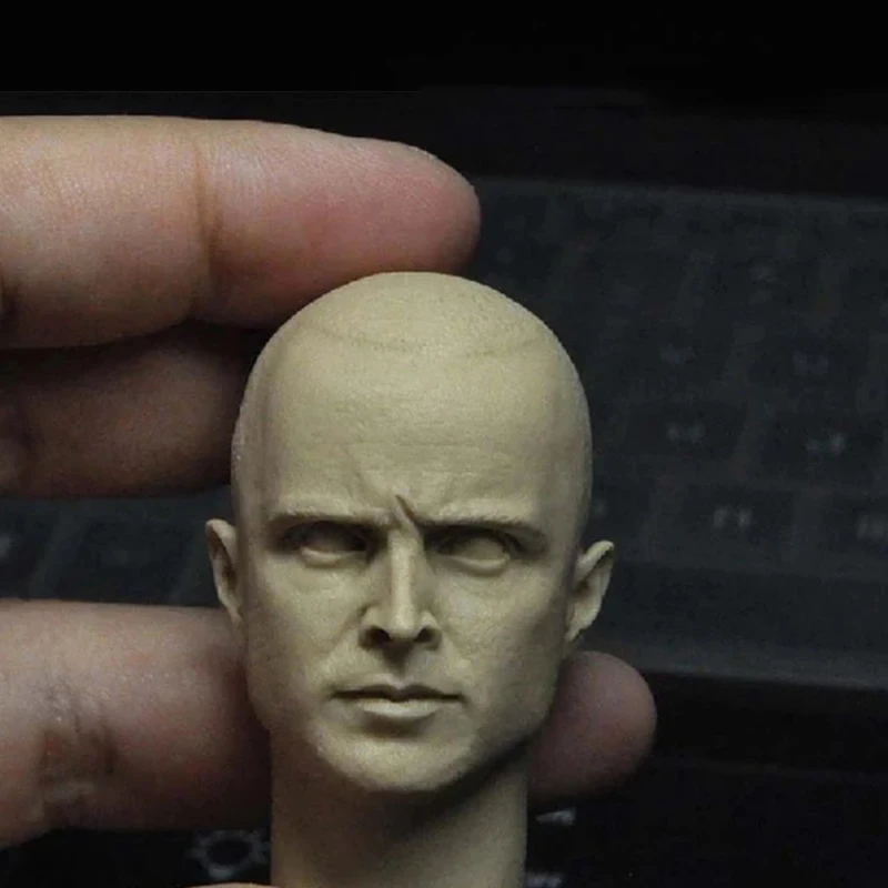 

1/6 Unpainted Bald Aaron Paul Head Sculpt Carving Model Fit 12 inch Male Soldier Action Figure Body Toy