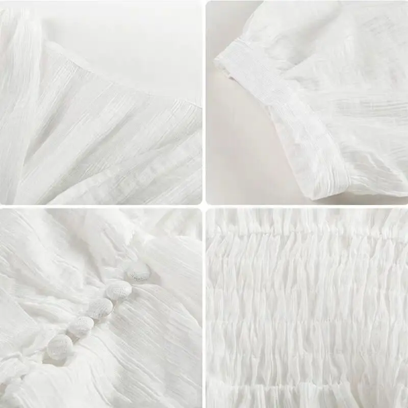 Летняя одежда очень Феи холодный стиль V образный вырез Топ Ретро шифоновая