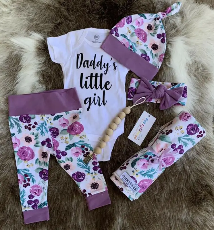 

Dad Little Girl Newborn Baby Girl Clothes Jumpsuit Romper Bodysuit Pants Outfits