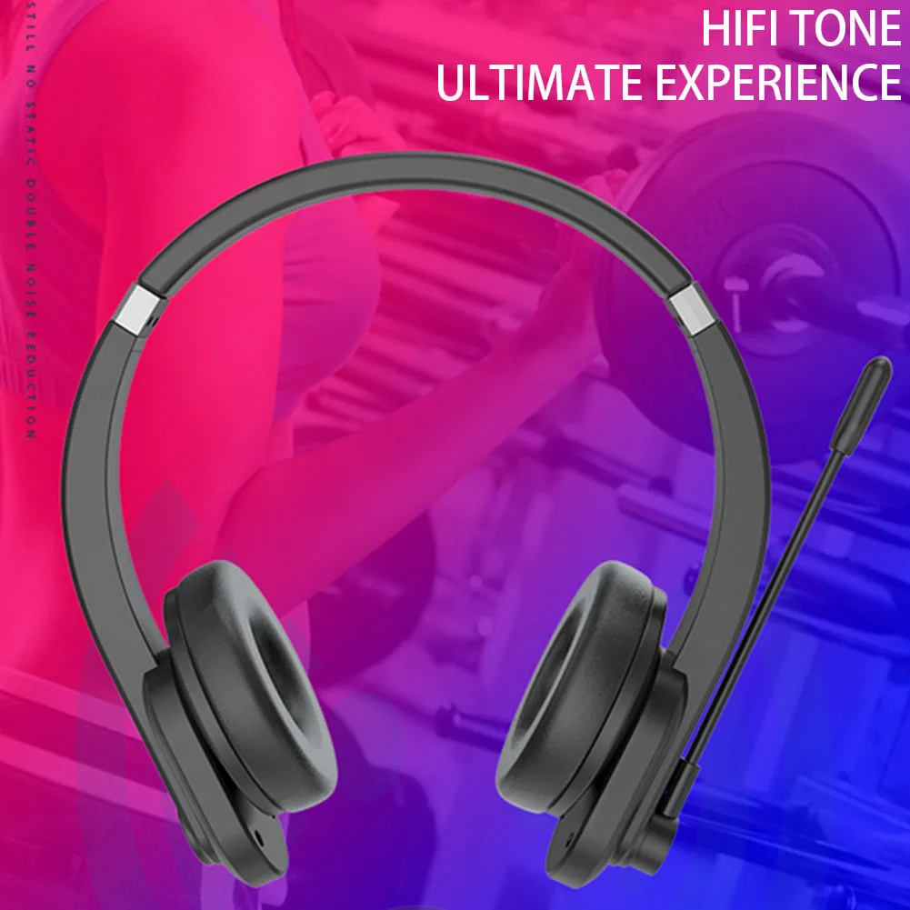 

Noise Reduction Headset with Microphone Clear Sound Truck Driver Bluetooth-compatible Headset Hand Free Call Center Headphone