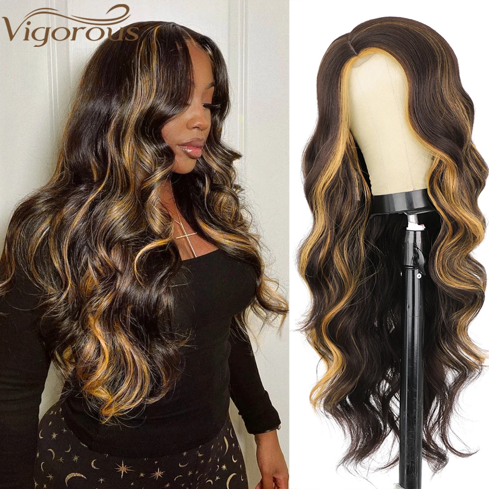 Парик с волнистыми волнами парики из синтетических волокон для